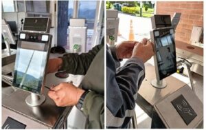 Técnicos de Smart Planning realizando mantenimiento a lectores biométricos faciales, torniquetes y cableado estructurado en la Escuela Gonzalo Jiménez de Quesada, Sibaté.