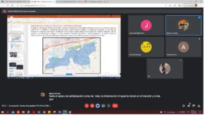 Diapositiva con mapa del polígono intervenido y texto sobre inventario de señalización vial existente y propuesta futura.